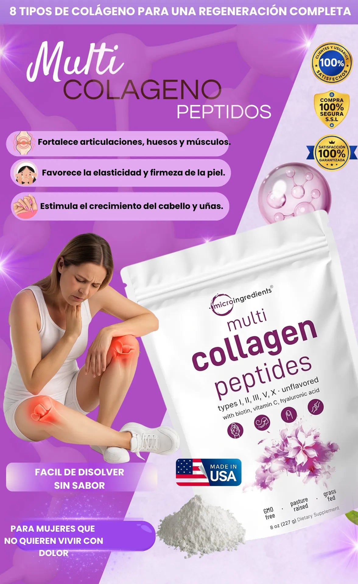 Multicolágeno Premium 8 en 1 | Repara el desgaste y recupera tu movilidad